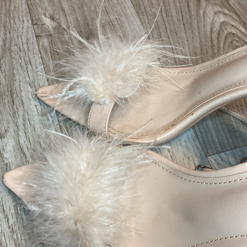 Cape Robbin feathered Women’s Peep Toe Feather Ankle Strap Sandals High … - Picture 8 of 12